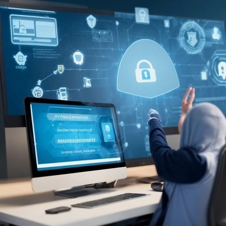 Praktische Übung in Cybersecurity an einem Laptop